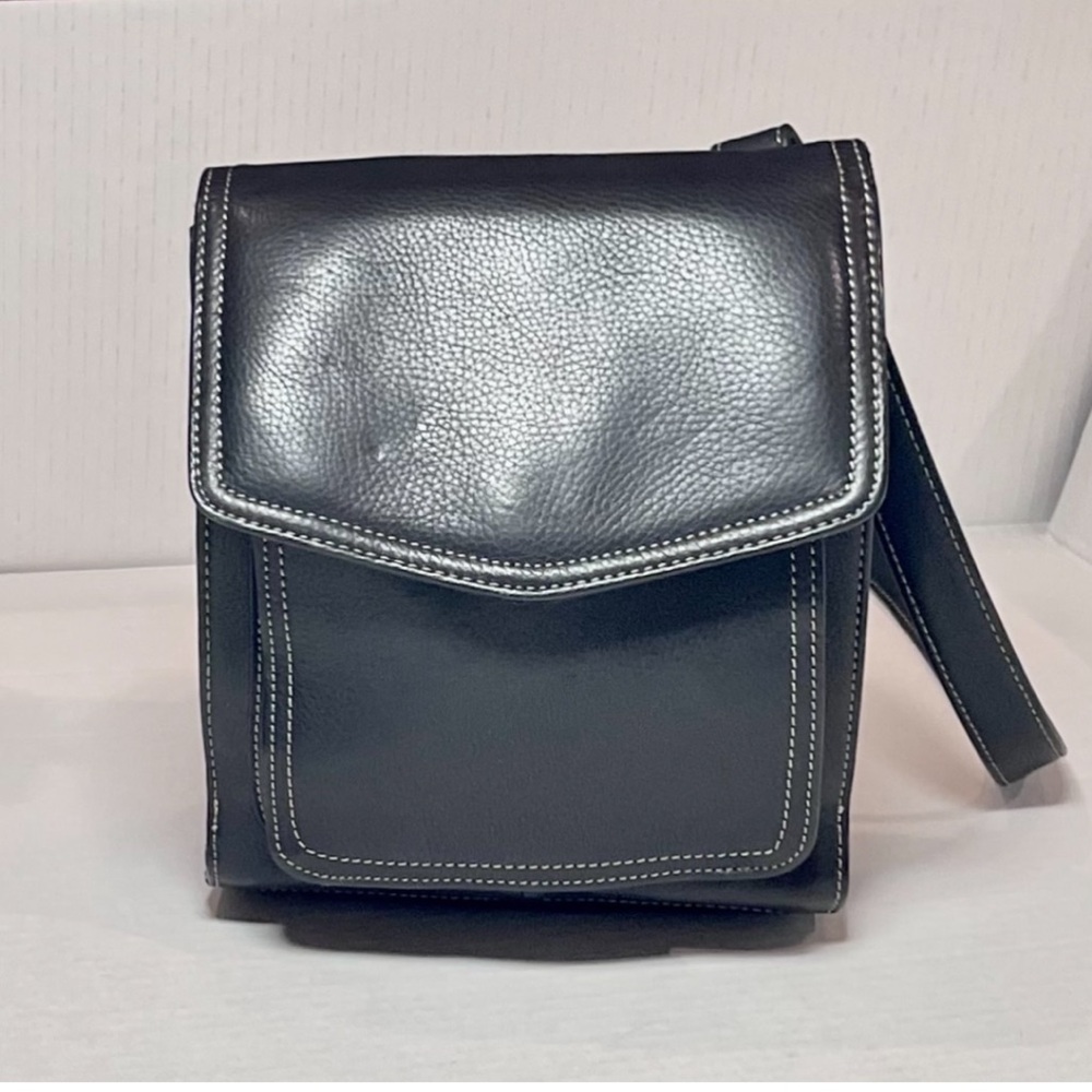 Fossil Black Pebbled Leather Crossbody Bag